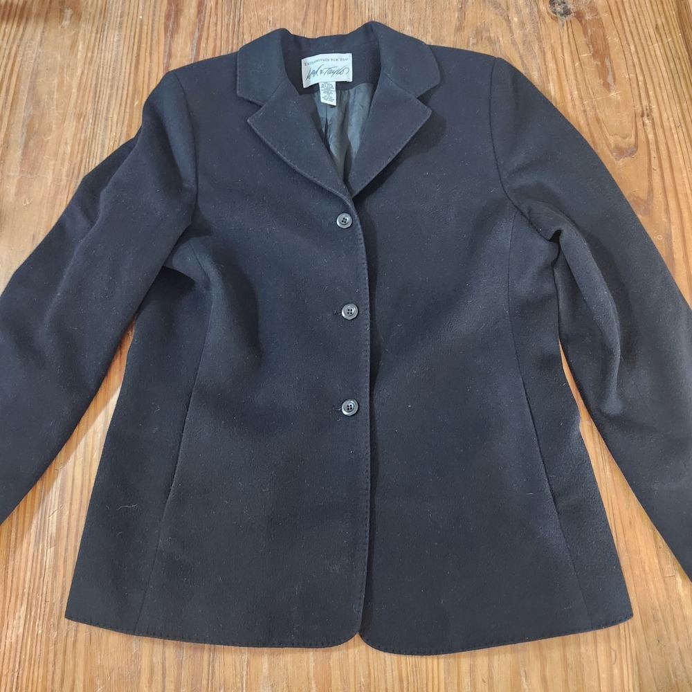Lord & Taylor Wool Cashmere Blend Single Breasted Jacket Blazer Sz 12 Vintage‎
